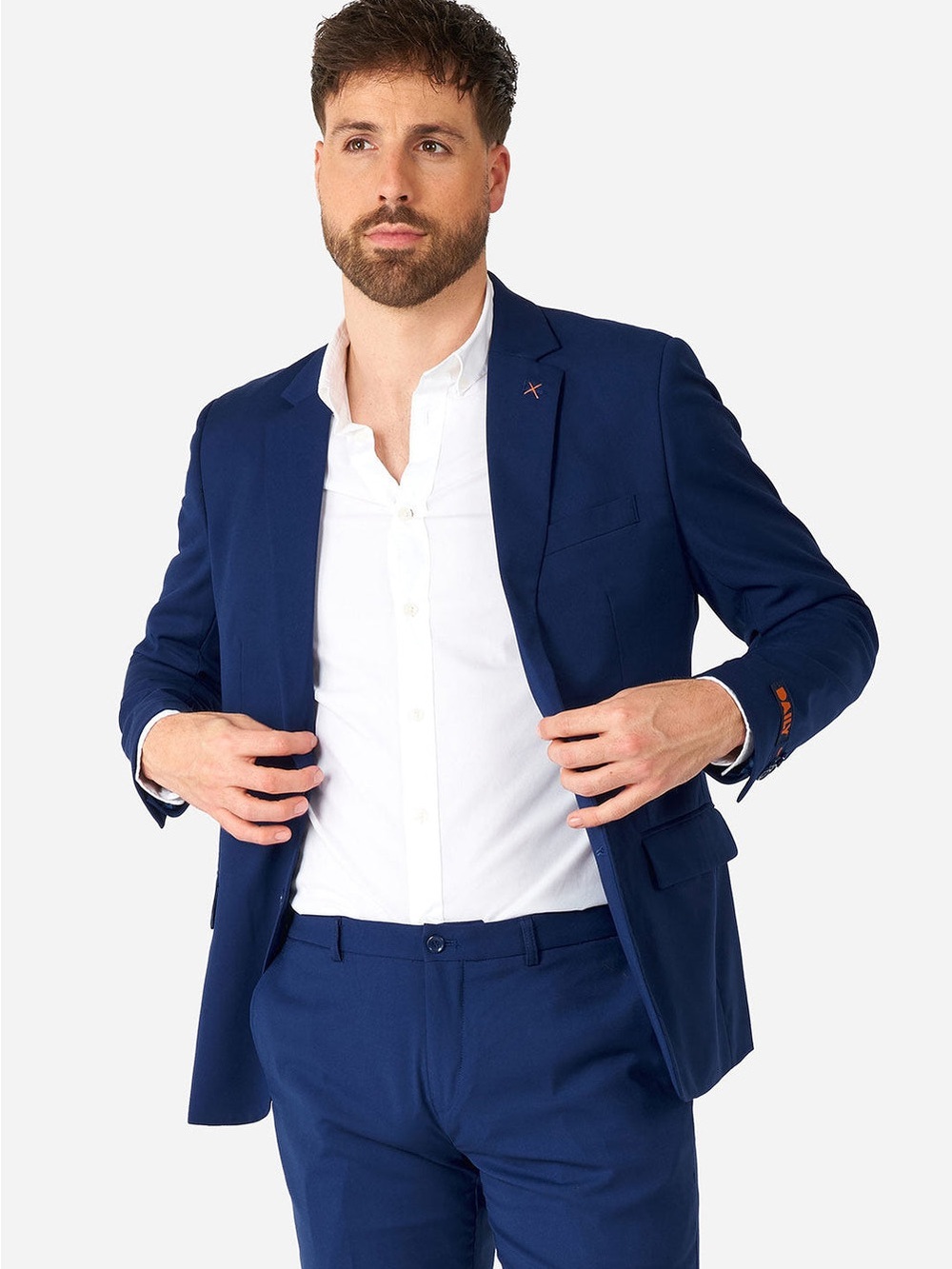 OppoSuits Daily Dark Blue Men’s Suit Size 40 Navy Stretch 2 Piece NWT